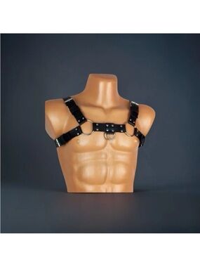 Black Leather Chest Harness for Men